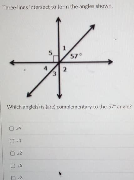 Solved Three Lines Intersect To Form The Angles Shown Which Angle S