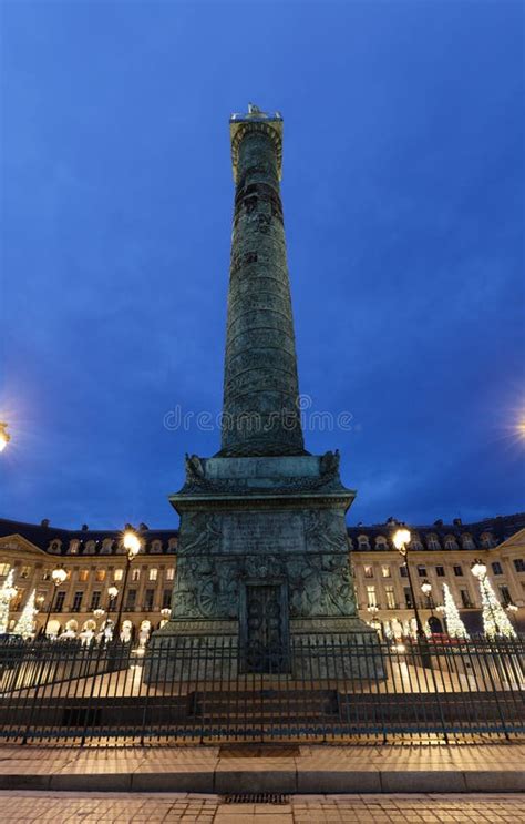 Vendome Column With Statue Of Napoleon Bonaparte On The Place Vendome