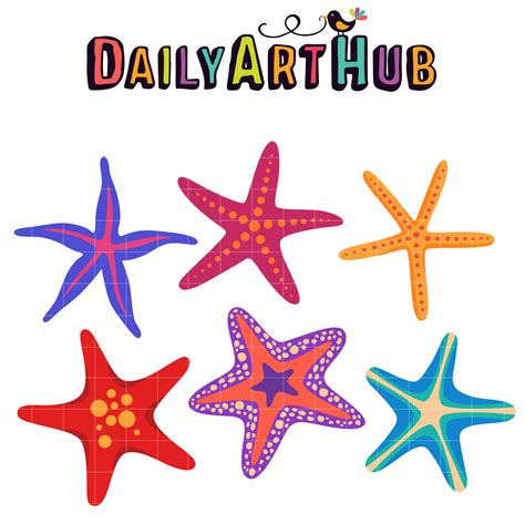 Bright Starfish Clip Art Set – Daily Art Hub // Graphics, Alphabets & SVG