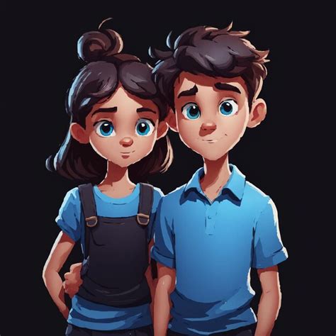 Miembros De La Familia Animados Y Personaje De Dibujos Animados Con