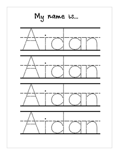 Name Trace Worksheet DIGITAL FILE Printable for Pre Schoolerskindergarteners - Etsy