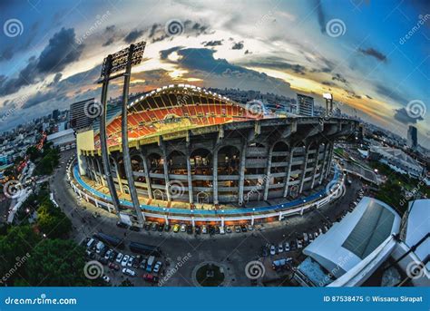 Rajamangala Stadium in Bangkok,Thailand.Downtown City in Twilight with ...