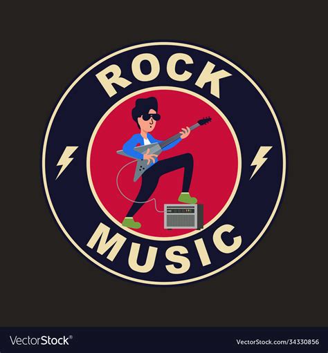 Rock music icon emblems Royalty Free Vector Image