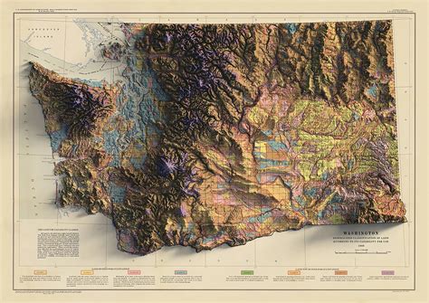 Washington Soil Map Relief Map Of Washington Washington Map Old Map Of