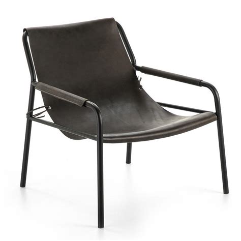 Fauteuil Cuir Et Cadre M Tal Noir Leroy Merlin