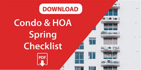 Condo and Homeowner Association Spring Maintenance Checklist