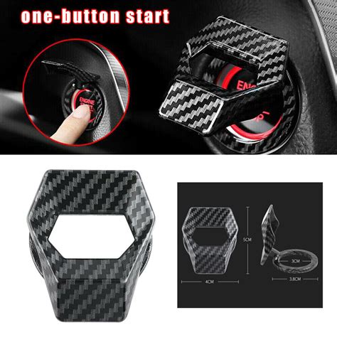 Pc Carbon Fiber Car Engine Start Stop Push Button Switch Cover Cap