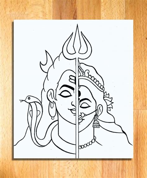 parvati  shiva drawing