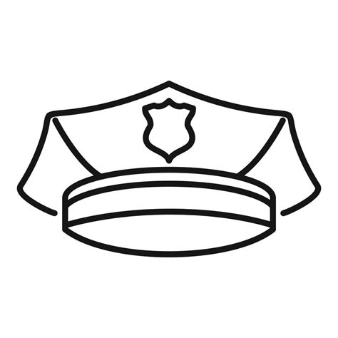 Police Officer Cap Icon Outline Style 14522535 Vector Art At Vecteezy