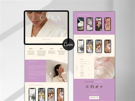 Aesthetic Ugc Portfolio Ugc Creator Landing Page Design Canva