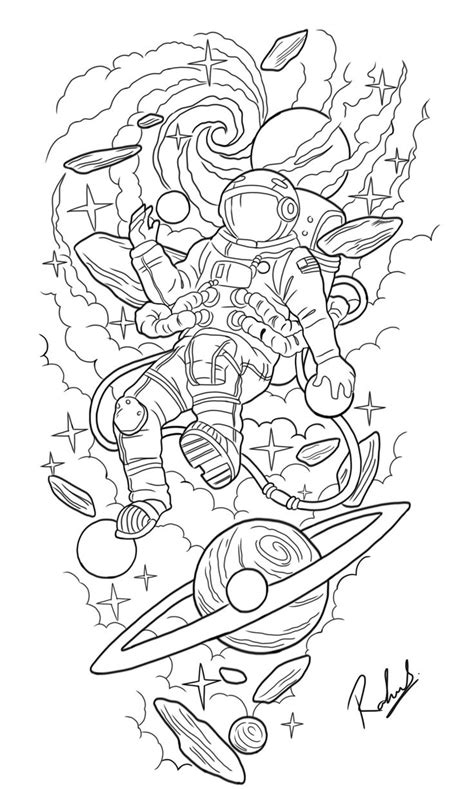 Pin On Stencil Astronaut Drawing Tattoo Design Book Sketch Tattoo