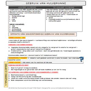 Graad 9 Sosiale Wetenskappe SW Deel 1 Geografie Kwartaal 4