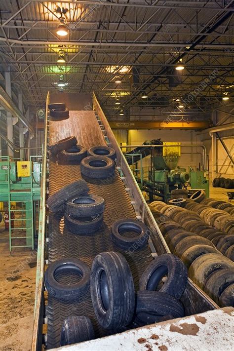 Tyre recycling facility - Stock Image - C021/1504 - Science Photo Library