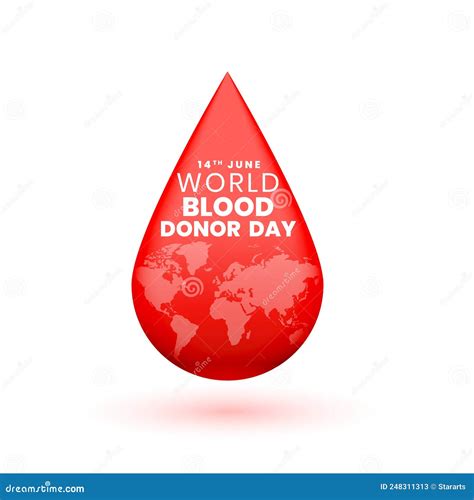 World Blood Donor Day Concept With Map Of World Stock Vector