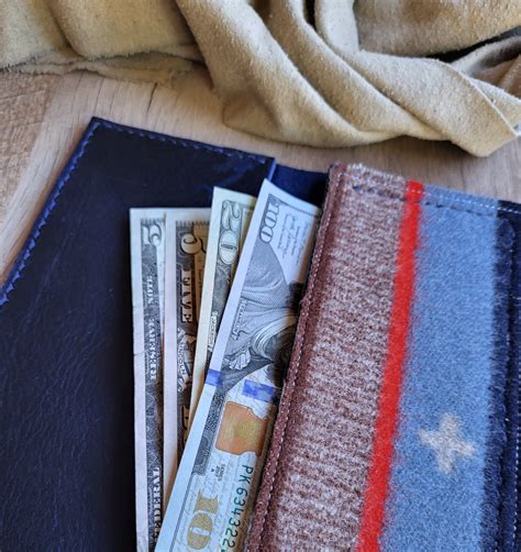 Wool and Leather Billfold Billfolds Wallet Made With - Etsy