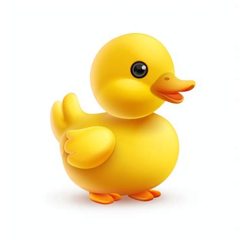 cute yellow duckling cartoon illustration premium ai generated image