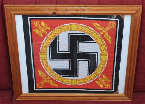 Lot Adolf Hitlers Personal Standard Framed