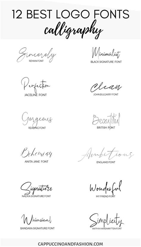 12 Best Handwritten Logo Fonts Free Blog Logo Designs Cappuccino