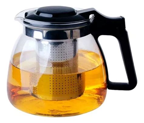 Tetera De Vidrio Con Tapa Infusora De Té Fina Tarro De 1 Litro Color