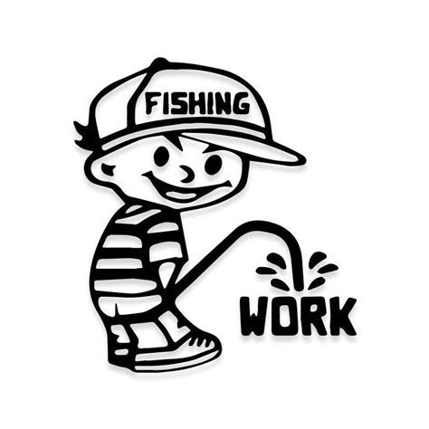 Calvin Fishing Pissing Peeing Truck Vinyl Decal Sticker PRODUCTION