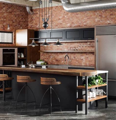 Comment Adopter Une Cuisine Style Industriel En Noir Et Bois Nos