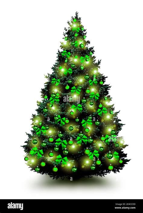 Christmas tree with green Christmas tree balls Stock Photo - Alamy