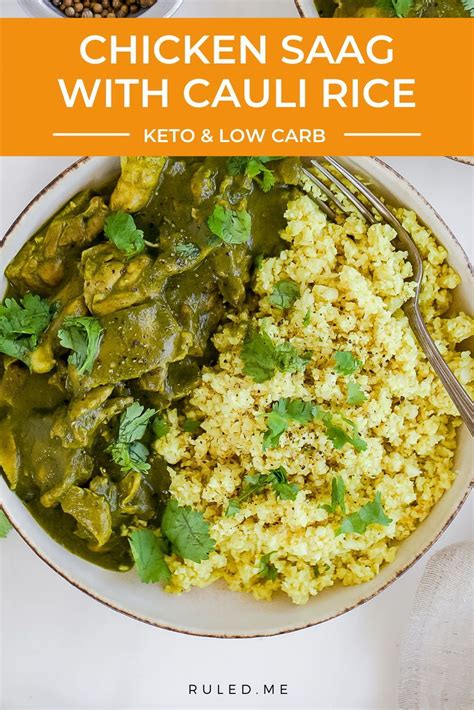 Keto Chicken Saag With Cauliflower Rice Ruled Me Recept