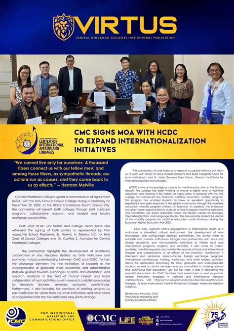 Cmc Signs Moa With Hcdc To Expand Internalization Initiatives Cmc