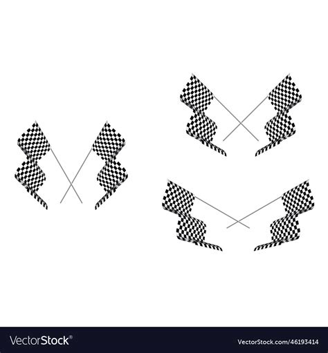 Sport race checkered flags crosses Royalty Free Vector Image