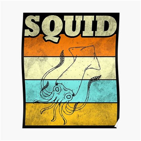 Squid Poster For Sale By Mila1946 Redbubble