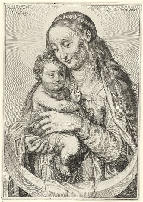 Maria Met Kind En Maansikkel Jacob Matham Attributed To