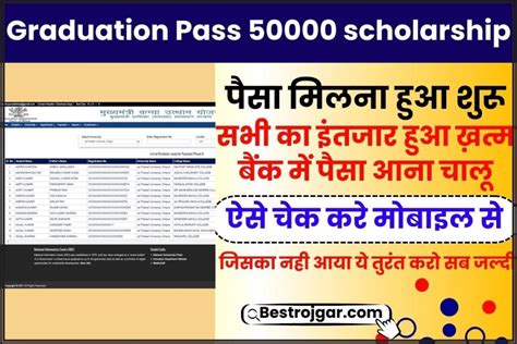 Graduation Pass 50000 Scholarship Payment 2023 गरजएशन पस सकलरशप