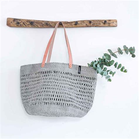 Shopper Basket Kiondo Hullm Nster Light Grey Open Weave Kurver