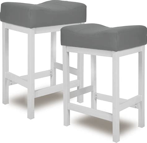 Katdans Bar Stools Set Of 2 Counter Height Stools 24 Inch Saddle