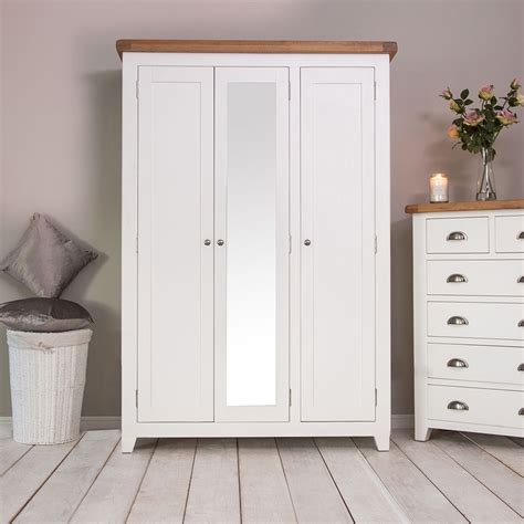 Hampshire White Painted Oak Full Hanging Triple Wardrobe