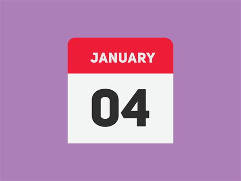 january 4 calendar reminder. 4th january daily calendar icon template ...