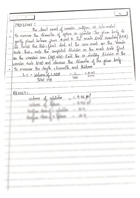 Solution Plus Physics Record Vernier Calliper S Experiment Studypool