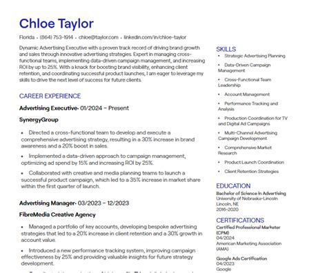 Advertising Executive Cv Examples Free Templates