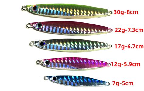 12PCS Metal Jig Jigging Spoon Lure Vertical Diamond Jig Long Casting