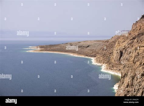 The Coast Of Dead Sea On The Jordan Side Jordan Middle East Stock