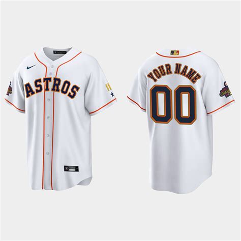 Customize Name Number Houston Astros 2023 Gold Program Jersey White ...