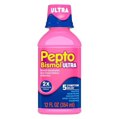 Pepto Bismol Ultra 5 Symptom Relief Liquid, Original, 12 OZ