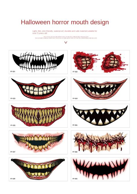 Halloween Funny Mouth Stickers Makeup Costume Mouth Face - Temu