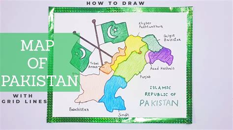 How To Draw The Map Of Pakistan With Grid Lines And Flags Easy Step