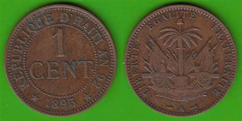 Haiti 1 Centime 1895 VF MA Shops