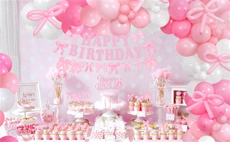 Amazon Pink Bow Birthday Party Decorations Girl Coquette Birthday