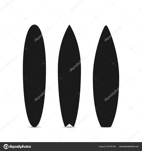 Conjunto de pranchas de surf Sílhueta preta de prancha de surf