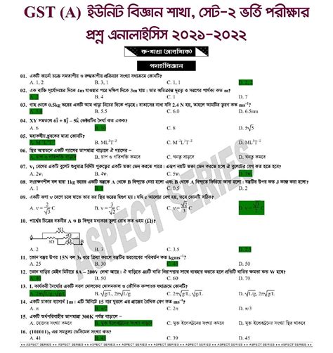 GST Admission Test Question 2022 All Unit