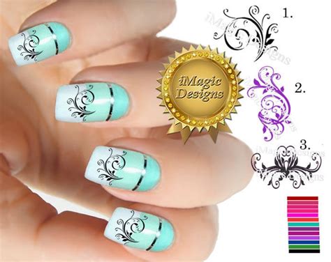 Elegant Nail Decals Water Slide Nail Art Transfer Stickers Etsy