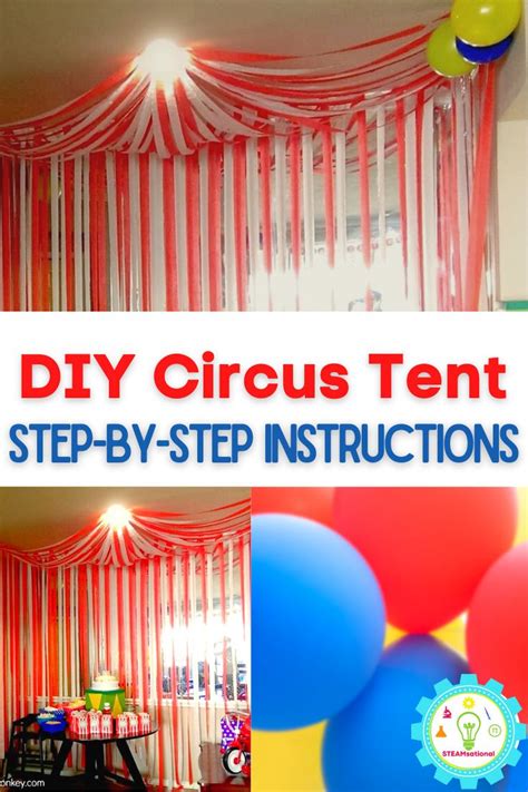 How to Make a DIY Circus Tent Ceiling | Circus theme party, Carnival ...